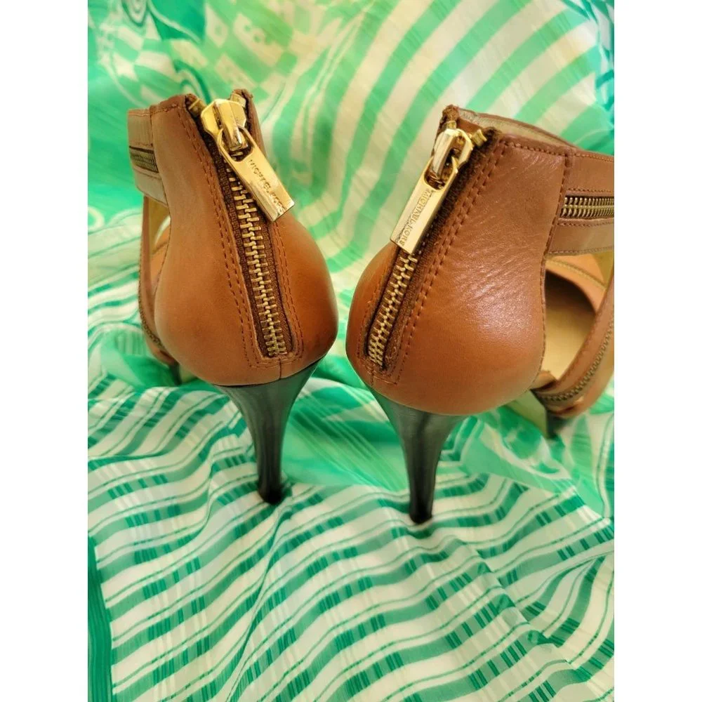 Michael Kors Brown Leather Platform Stilettos Size 9 - Picture 4 of 14